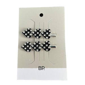 🍭6/$30 New BP. rhinestone studded silver black enamel heart hair accessory clips